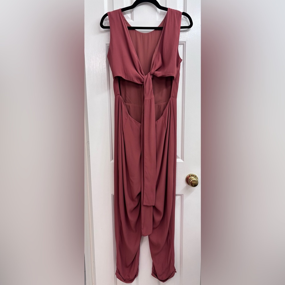 Lost April Sleeveless Jumpsuit with Back Straps in Terracotta - Picture 14 of 15